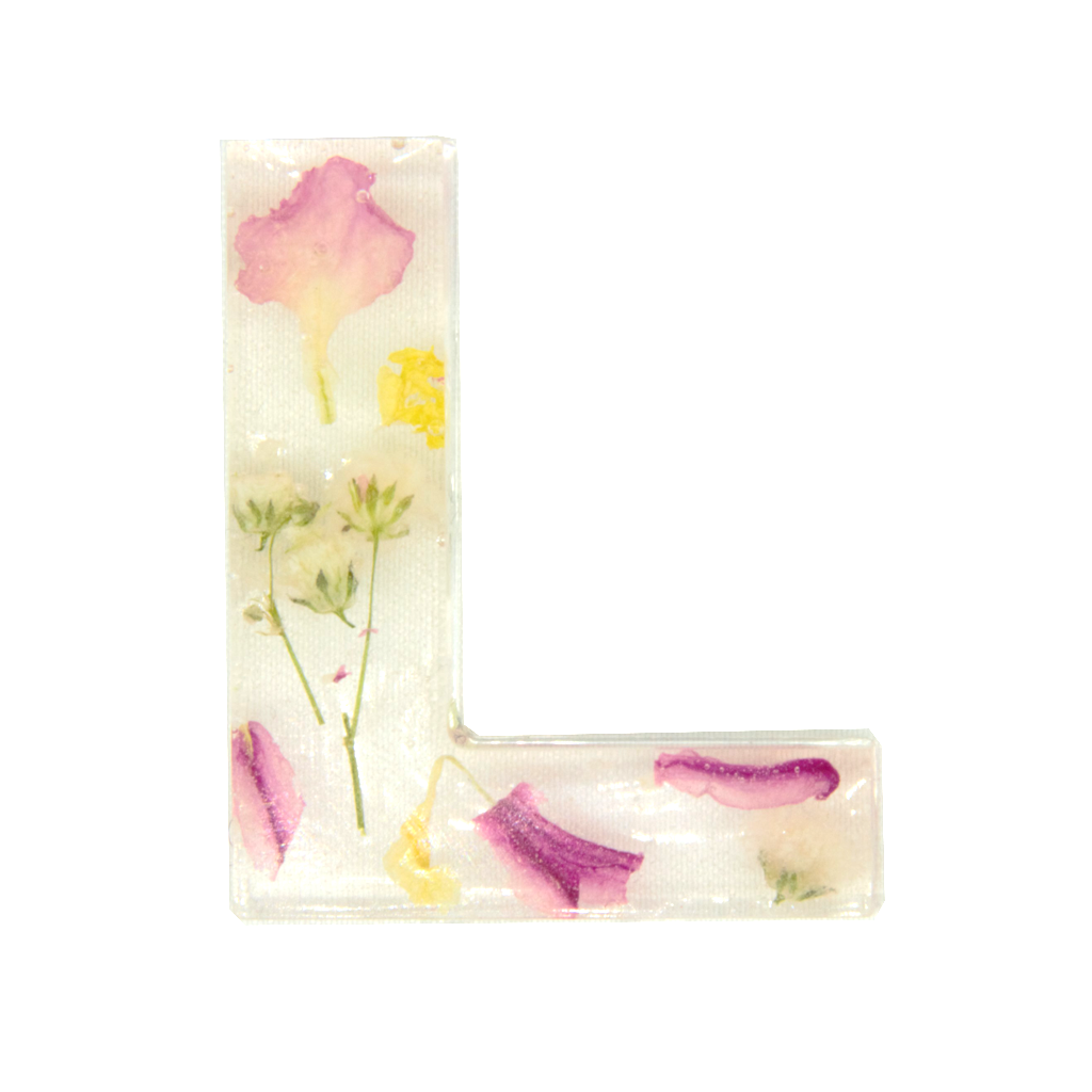 Letter Bag Charm with Dried Florals