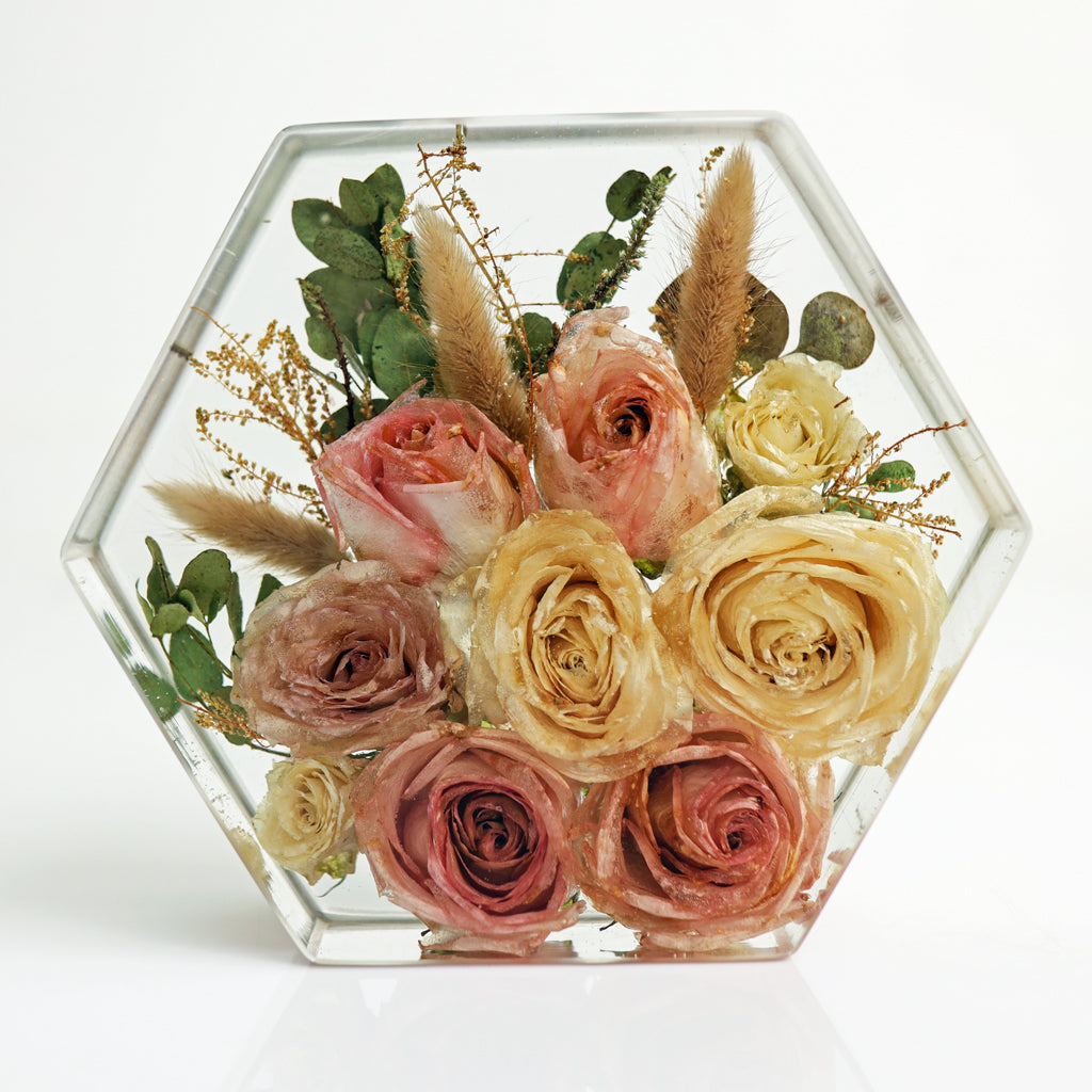 7" Hexagon Resin Block