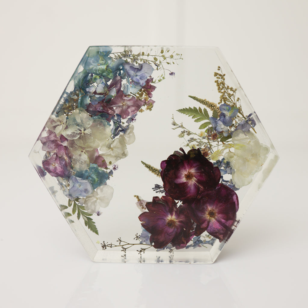 7" Hexagon Resin Block